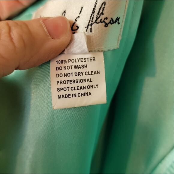 NWT Angela & Alison Mint Green Ombre Strapless Gown, Style # 41059, Sz 16 - Picture 10 of 10